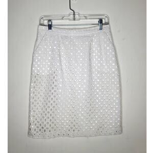 Cremiux white cotton eyelet skirt fully lined with pockets - 6
